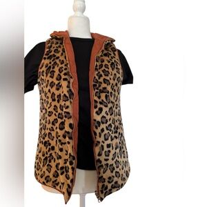 Leopard Print Reversible Vest